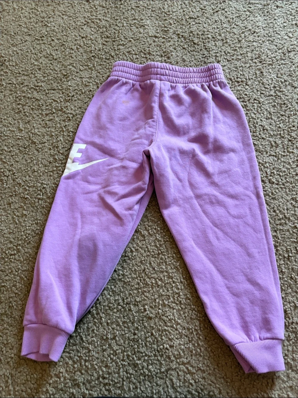 B15 4t Nike Lilac Kids Jogger Sweatpants with White Logo (stain)
